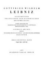 Sämtliche Schriften und Briefe 1.13: Allgemeiner politischer und historischer Briefwechsel August 1696 - April 1697