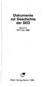 Dokumente 01 zur Geschichte der SED: 1847 bis 1945