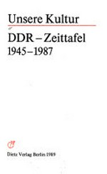 Unsere Kultur: DDR-Zeittafel 1945 - 1987