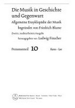 ¬Die¬ Musik in Geschichte und Gegenwart 10 - Personenteil: Kem - Ler ; In 12 Bänden