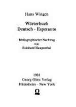 Wörterbuch Deutsch-Esperanto