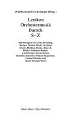 Lexikon Orchestermusik Barock: S - Z