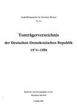 Tonträgerverzeichnis der Deutschen Demokratischen Republik: 1974/80