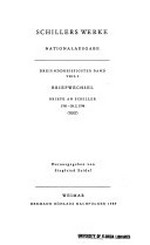 Schillers Werke : Nationalausgabe [Band 33/1] Briefwechsel