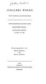 Schillers Werke : Nationalausgabe [Band 28] Briefwechsel