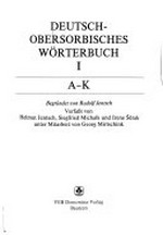 Deutsch-obersorbisches Wörterbuch: A - K
