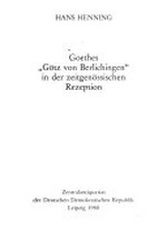 Goethes Götz von Berlichingen in der zeitgenössischen Rezeption