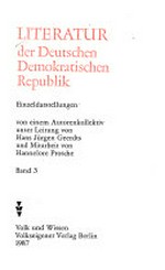 Literatur der Deutschen Demokratischen Republik 3: Einzeldarstellungen