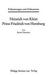 Heinrich von Kleist, Prinz Friedrich von Homburg