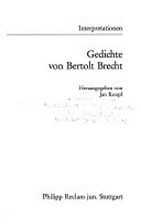 Gedichte von Bertolt Brecht