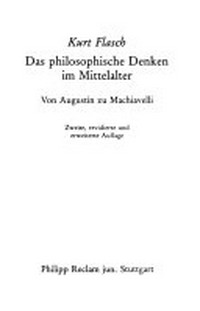 ¬Das¬ philosophische Denken im Mittelalter: Von Augustin zu Machiavelli