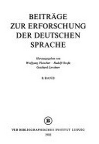 Beiträge zur Erforschung der deutschen Sprache 8