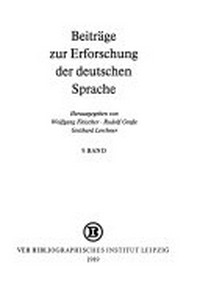 Beiträge zur Erforschung der deutschen Sprache 9