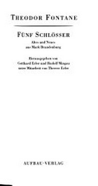 Wanderungen durch die Mark Brandenburg 05: Fünf Schlösser