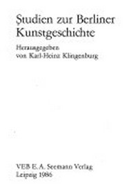 Studien zur Berliner Kunstgeschichte